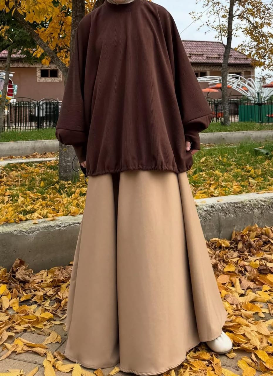 2 pc modest outfit Brown & Golden